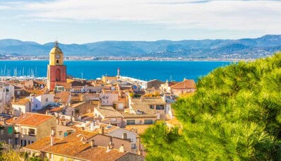 Let helikoptérou nad zálivom Saint-Tropez